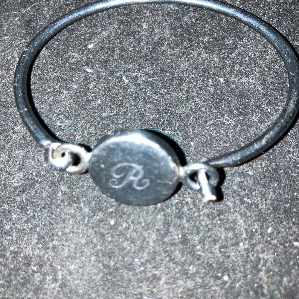 Sterling Silver Initial Bracelet (R) - Picture 3 of 10